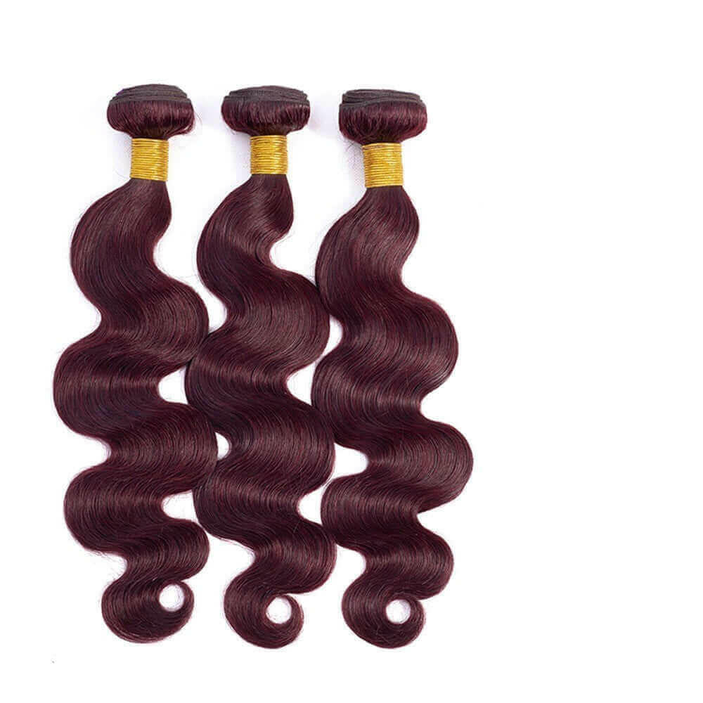 10A Grade #99J  Body Wave #1B/99j BUNDLES with 4x4 CLOSURES & 13x4 FRO.