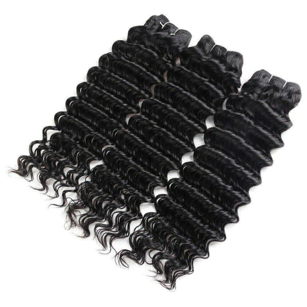 Beumax Double Drawn 12A Grade Deep Wave BUNDLES with CLOSURES &amp;