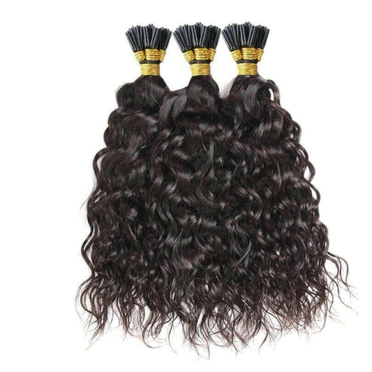 Water Wave Human Hair i Tip Microlinks Bulk Braiding Human Hair Bundle.