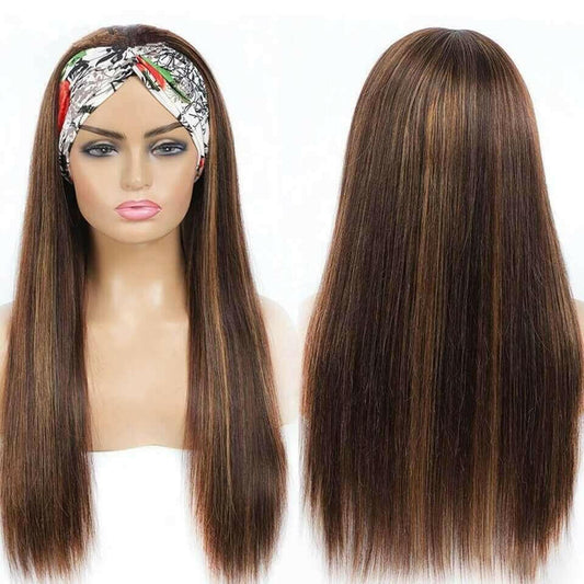 Piano Highlight Headband Body Wave Glueless Human Hair Wigs Virgin Hai.