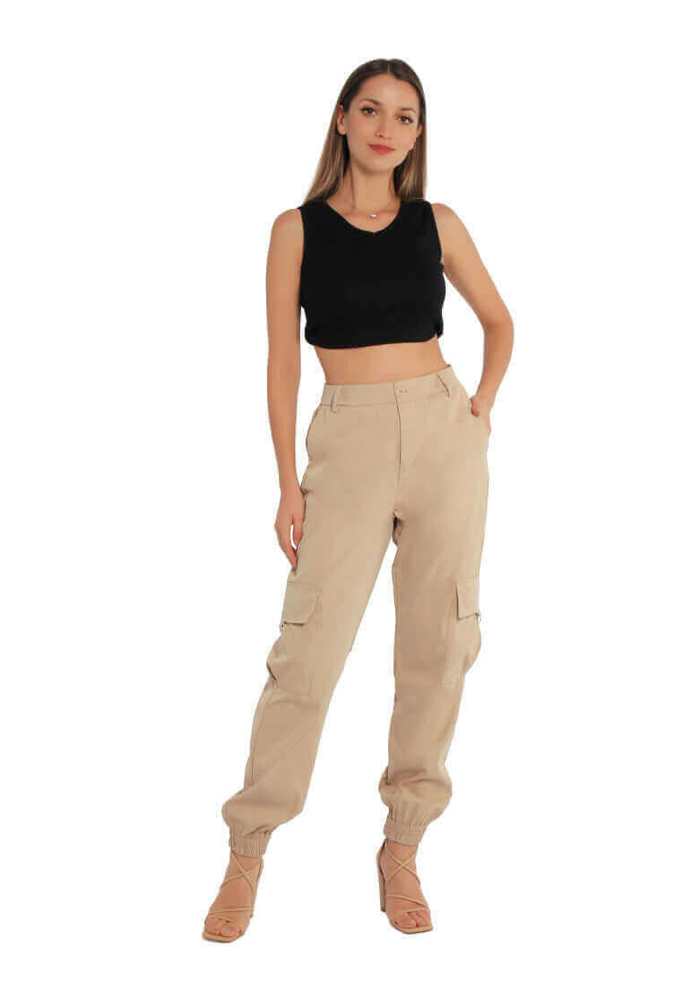 high waist cargo pants