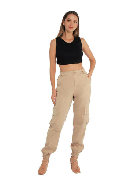 high waist cargo pants.