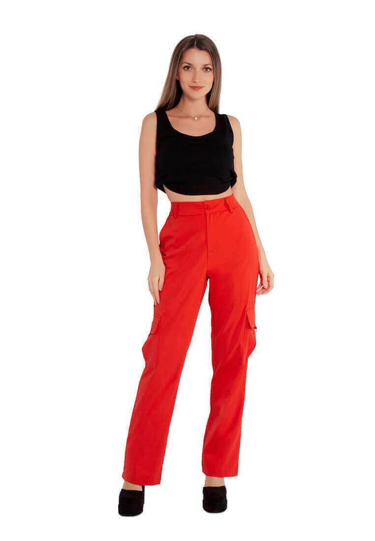 high waist cargo pants.