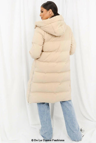 Hooded Longline Puffer Coat.