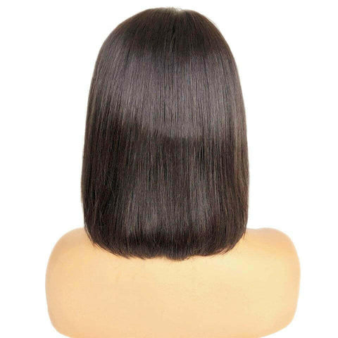 Straight Bob Human Hair Wigs with Bangs for Black Women Brazilian Full.