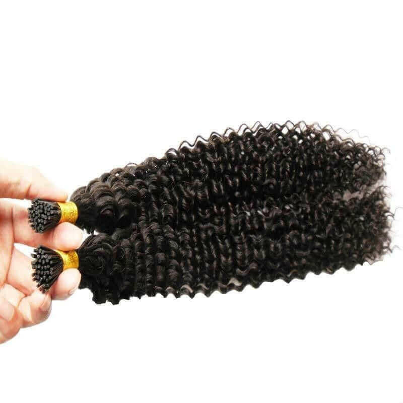 Jerry Curl Human Hair i Tip Microlinks Bulk Braiding Human Hair Bundle.