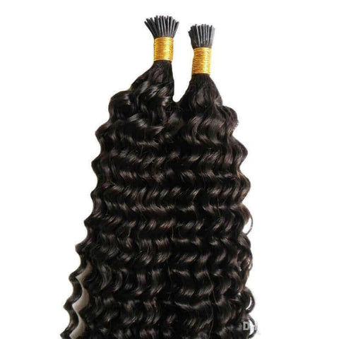 Jerry Curl Human Hair i Tip Microlinks Bulk Braiding Human Hair Bundle.