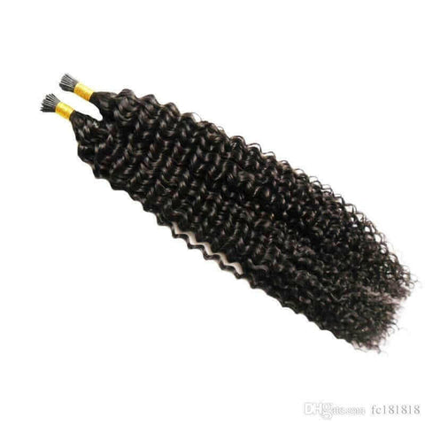 Jerry Curl Human Hair i Tip Microlinks Bulk Braiding Human Hair Bundle.