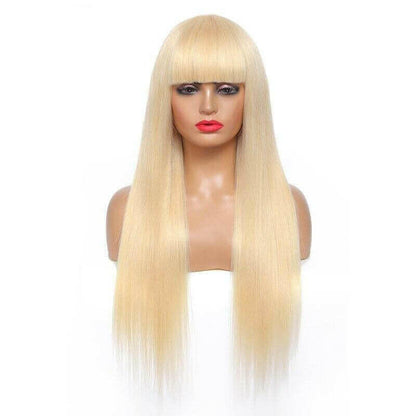 #1B/613 Straight 180% Density #613 Wig with Bang 200% Density Human.