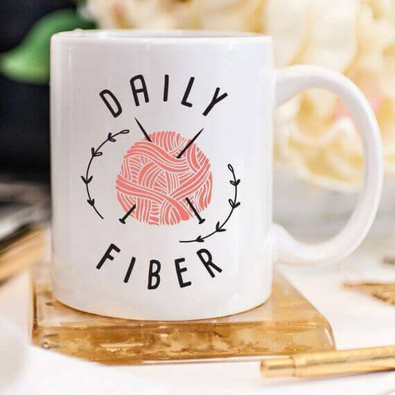 Daily Fiber Coffee Mug, Ceramic Coffee Mug, Gift.