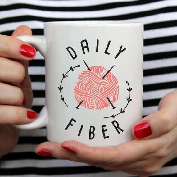 Daily Fiber Coffee Mug, Ceramic Coffee Mug, Gift.