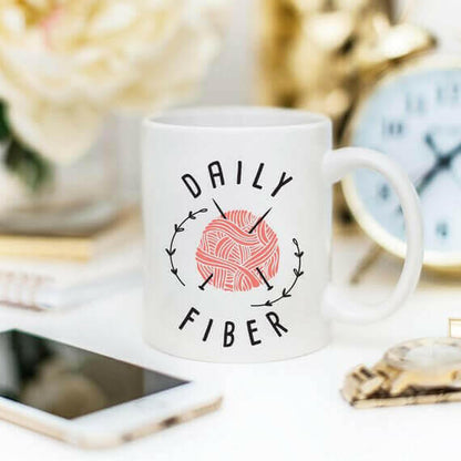 Daily Fiber Coffee Mug, Ceramic Coffee Mug, Gift.