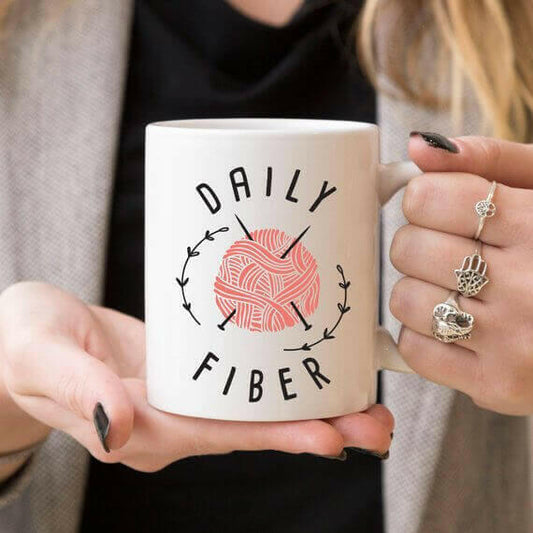 Daily Fiber Coffee Mug, Ceramic Coffee Mug, Gift.