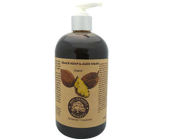 Organic Black Soap & Aloe Wash 8oz/240ml.