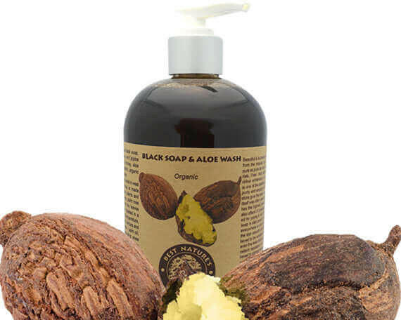 Organic Black Soap & Aloe Wash 8oz/240ml.