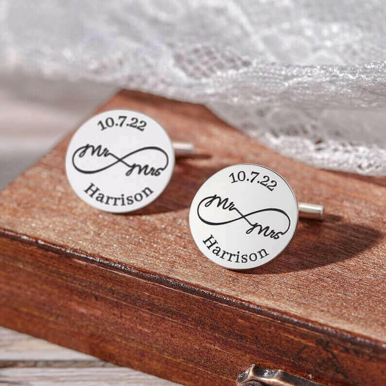 Wedding Gift For Groom, Personalized Cufflinks, Groom Gift from Bride.