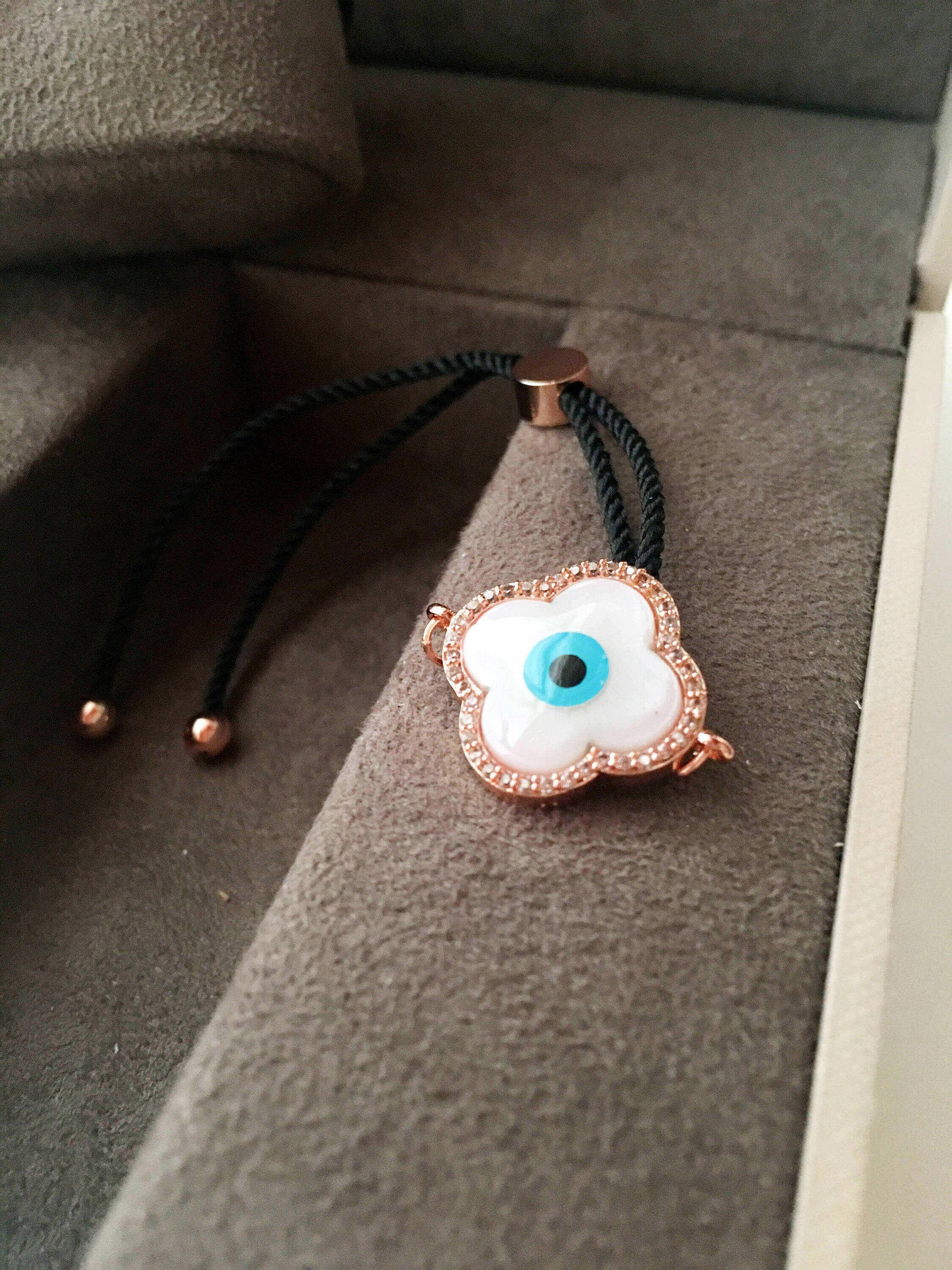 Evil Eye Bracelet, Clover Bracelet, Mother of Pearl.