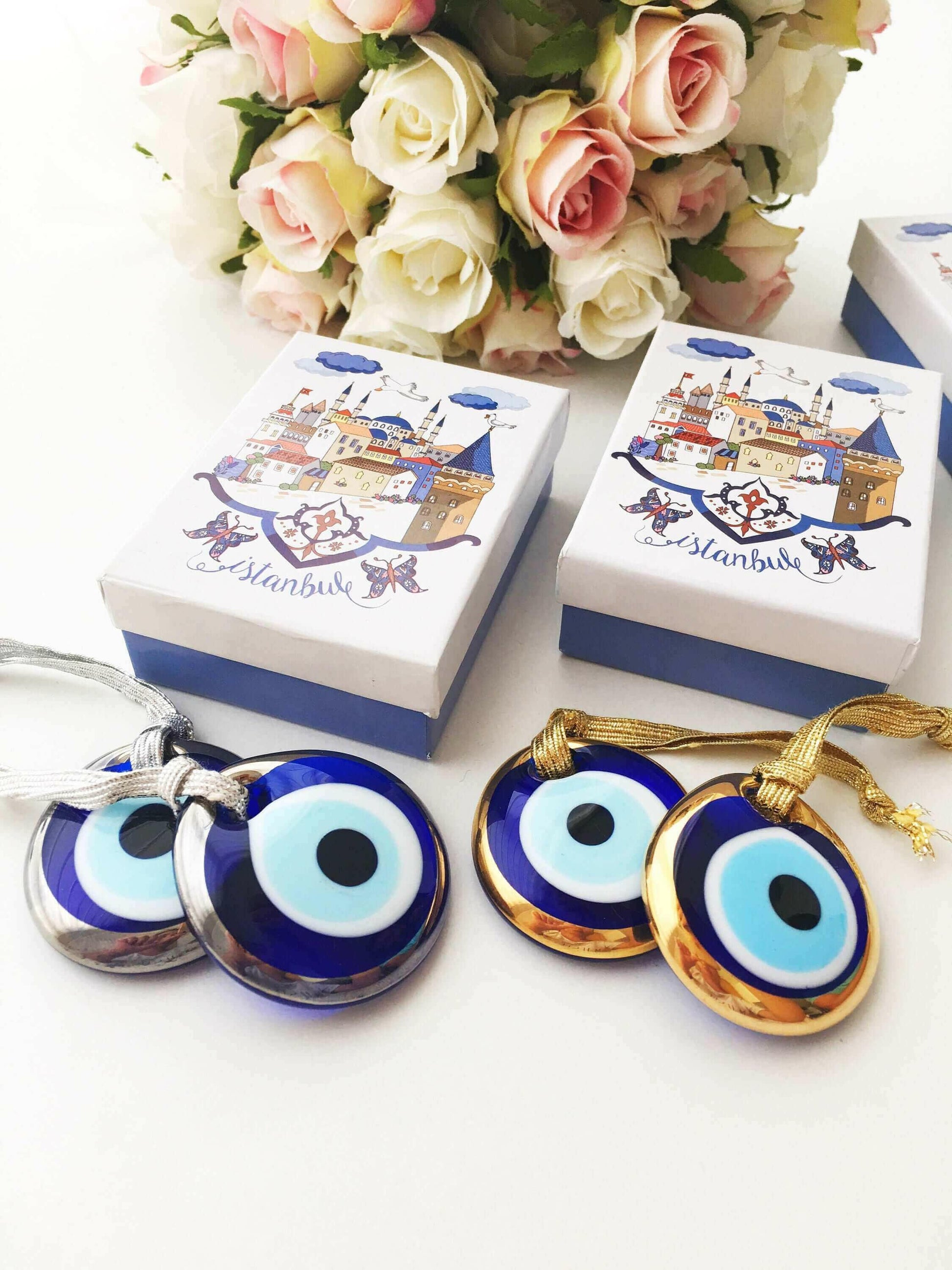 Christmas gift ideas, blue evil eye charm, christmas gifts, wedding.