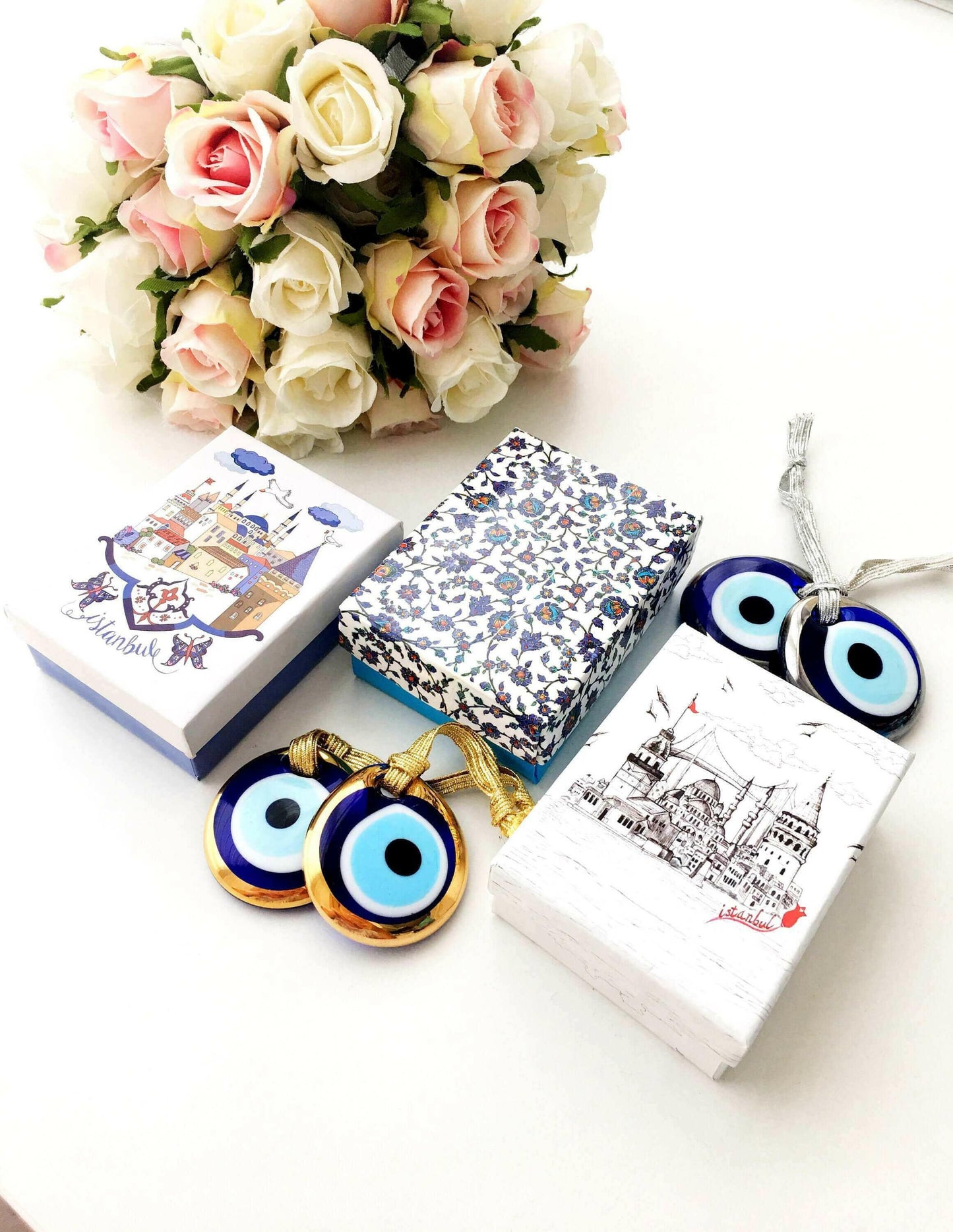 Christmas gift ideas, blue evil eye charm, christmas gifts, wedding.