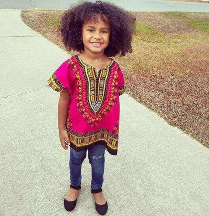 Kids Dashiki Pink Shirt, Casual Dashiki shirt.