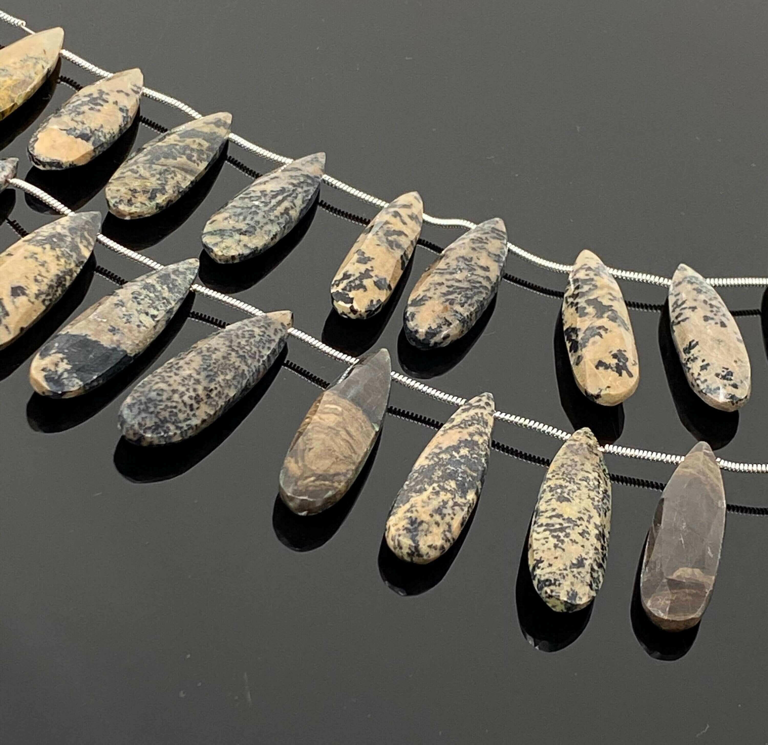 Honey Dendrite Beads, Gemstone Beads, Jewelry Supplies forJewelry