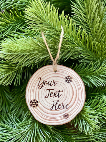 Custom Engraved Wood Christmas Ornament