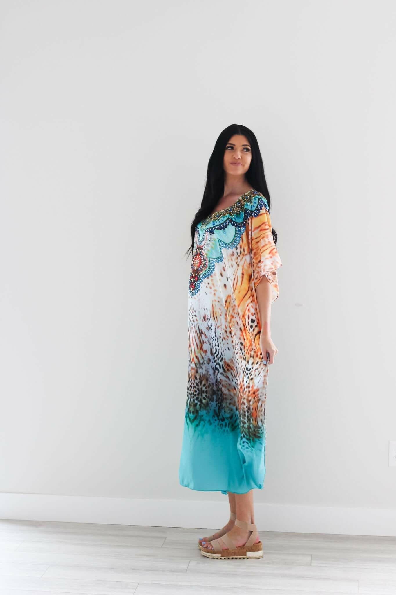 Embellished Caftan Dress  for women.