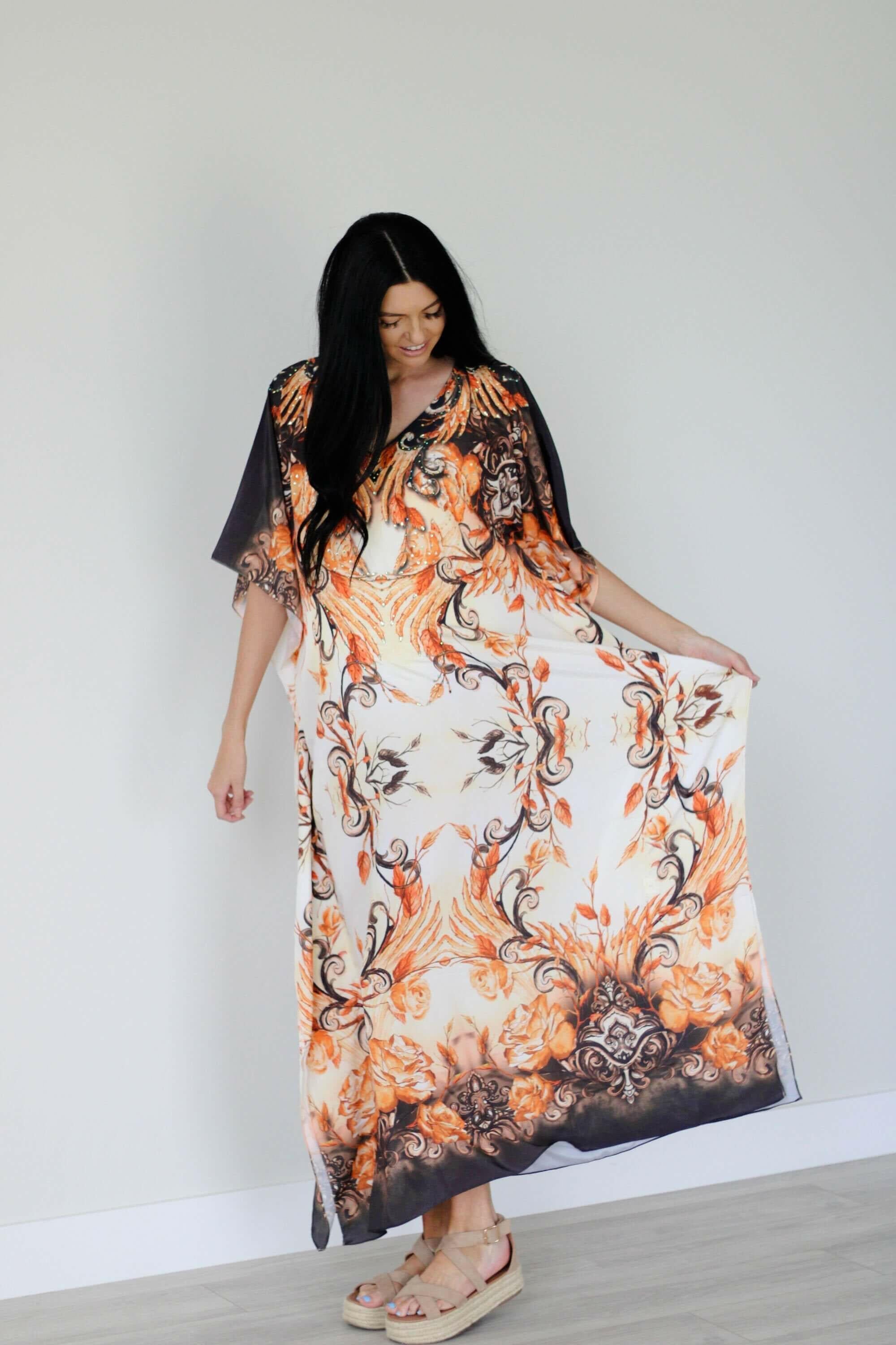 Tribal Kaftan Dress, Plus Size Kaftan For Women, Maternity Lounge.