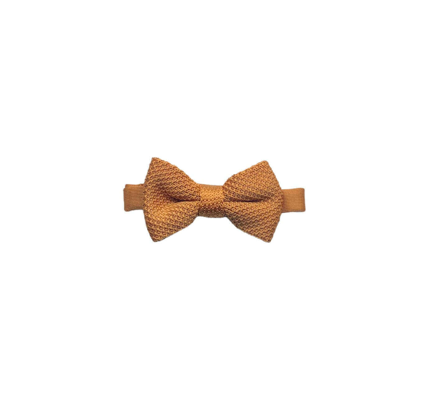 Children's orange ember knitted bow tie.