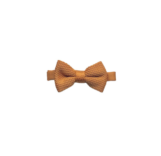 Children's orange ember knitted bow tie
