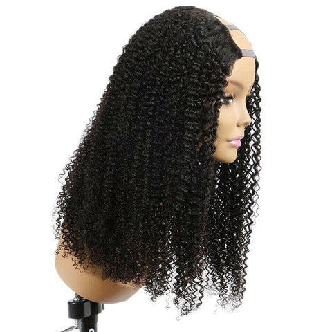 U Part Wig Kinky Curly Human Hair Wigs For Black Women Brazilian Remy.