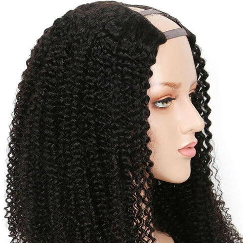 U Part Wig Kinky Curly Human Hair Wigs For Black Women Brazilian Remy.