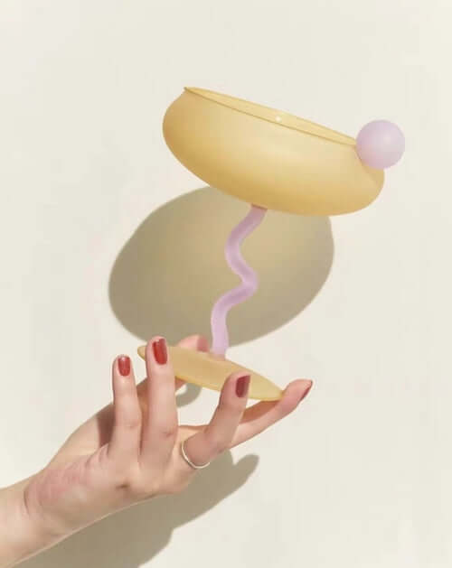 Jelly Bean Wine Glass - Whimsical Eclectic Dopamine Cocktail Coupe