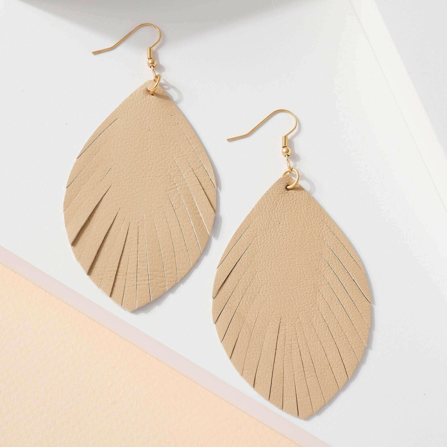 Feather Genuine Leather Earrings