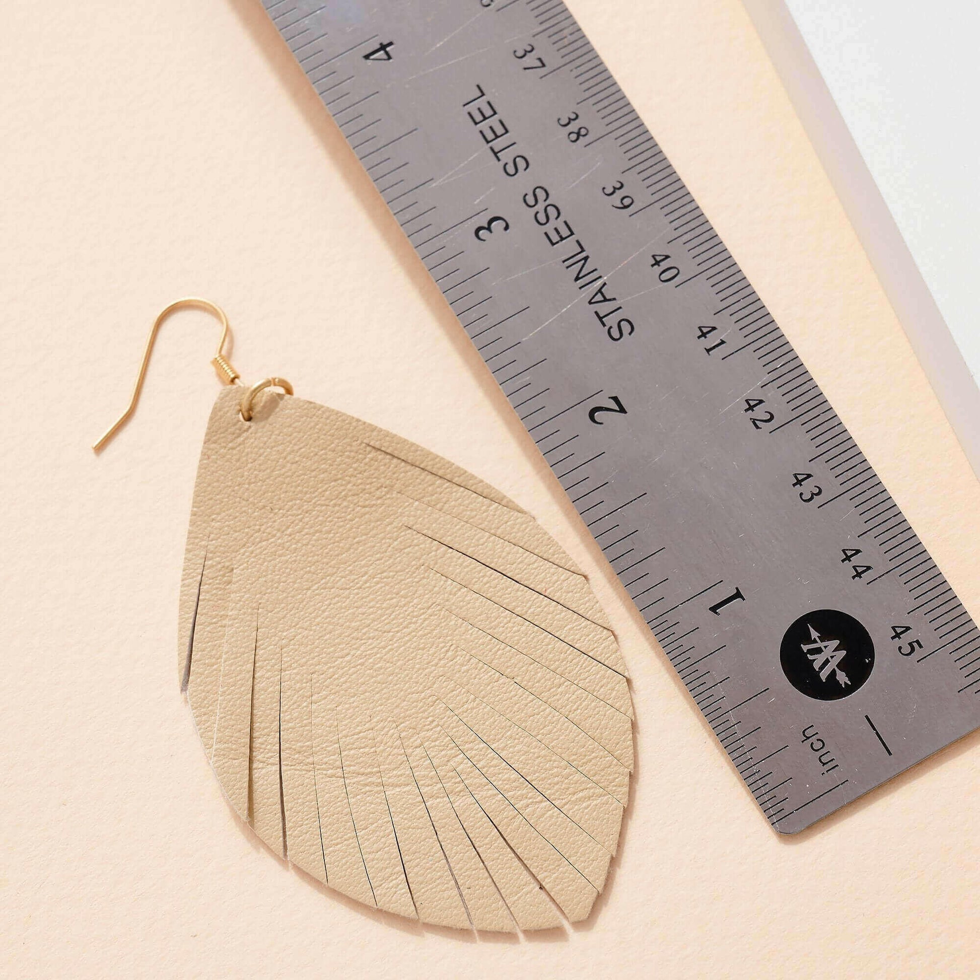 Feather Genuine Leather Earrings.