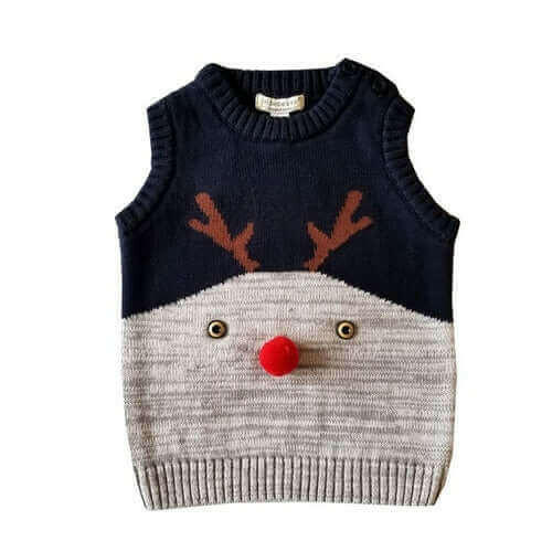 kids sweaters sleeveless new year sweater knitted baby vest toddler.