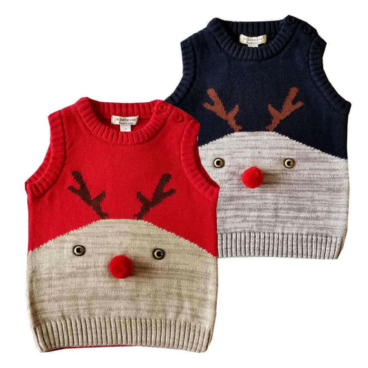 kids sweaters sleeveless new year sweater knitted baby vest toddler.