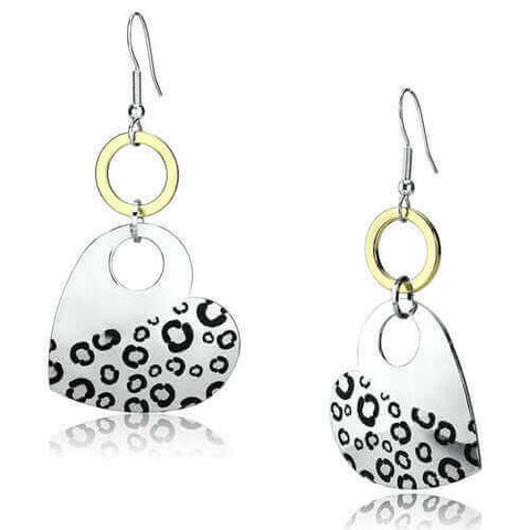 LO2700 - Reverse Two-Tone Iron Earrings with Epoxy  in Jet.