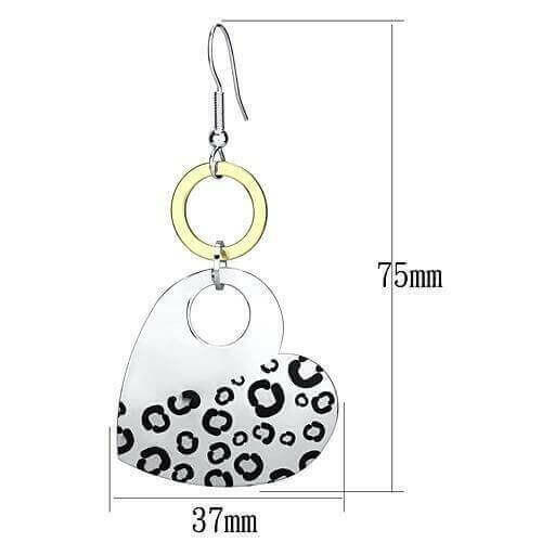 LO2700 - Reverse Two-Tone Iron Earrings with Epoxy  in Jet.