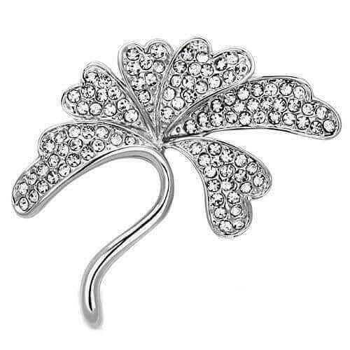 LO2874 Imitation Rhodium White Metal Brooches with.