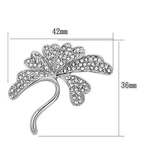 LO2874 Imitation Rhodium White Metal Brooches with.