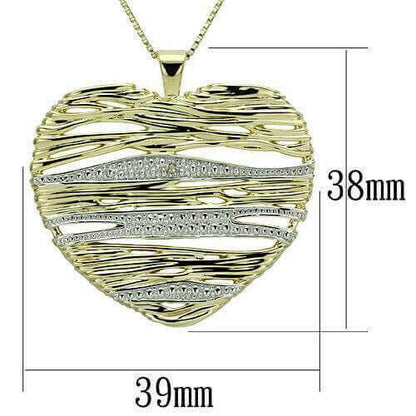 LOS599 - Gold+Rhodium 925 Sterling Silver Necklace with AAA Grade CZ.