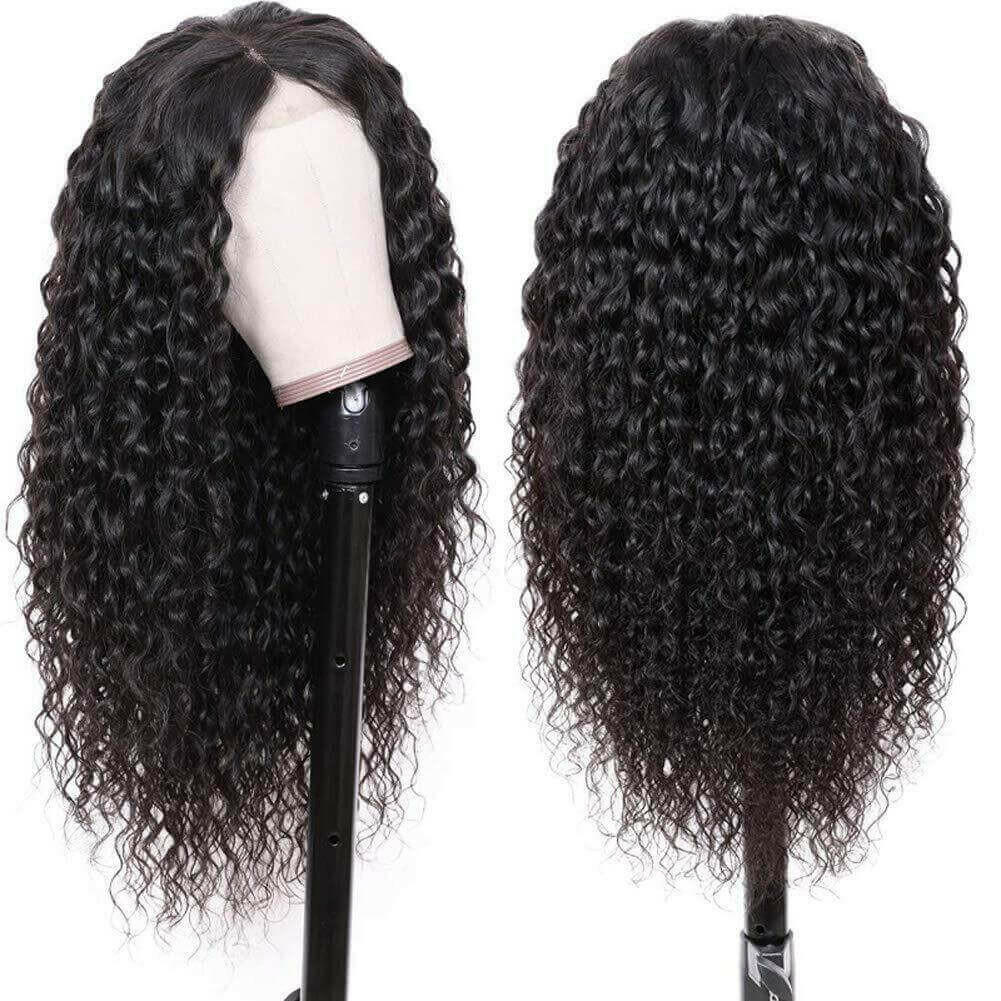 180% Density Full 4x4 Transparent Lace Front Water Wave Human Hair Wig.