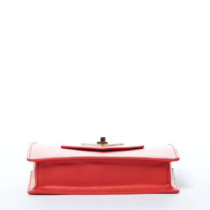 Mini Crossbody Bag Small Leather Red Purse Wristlet Women&