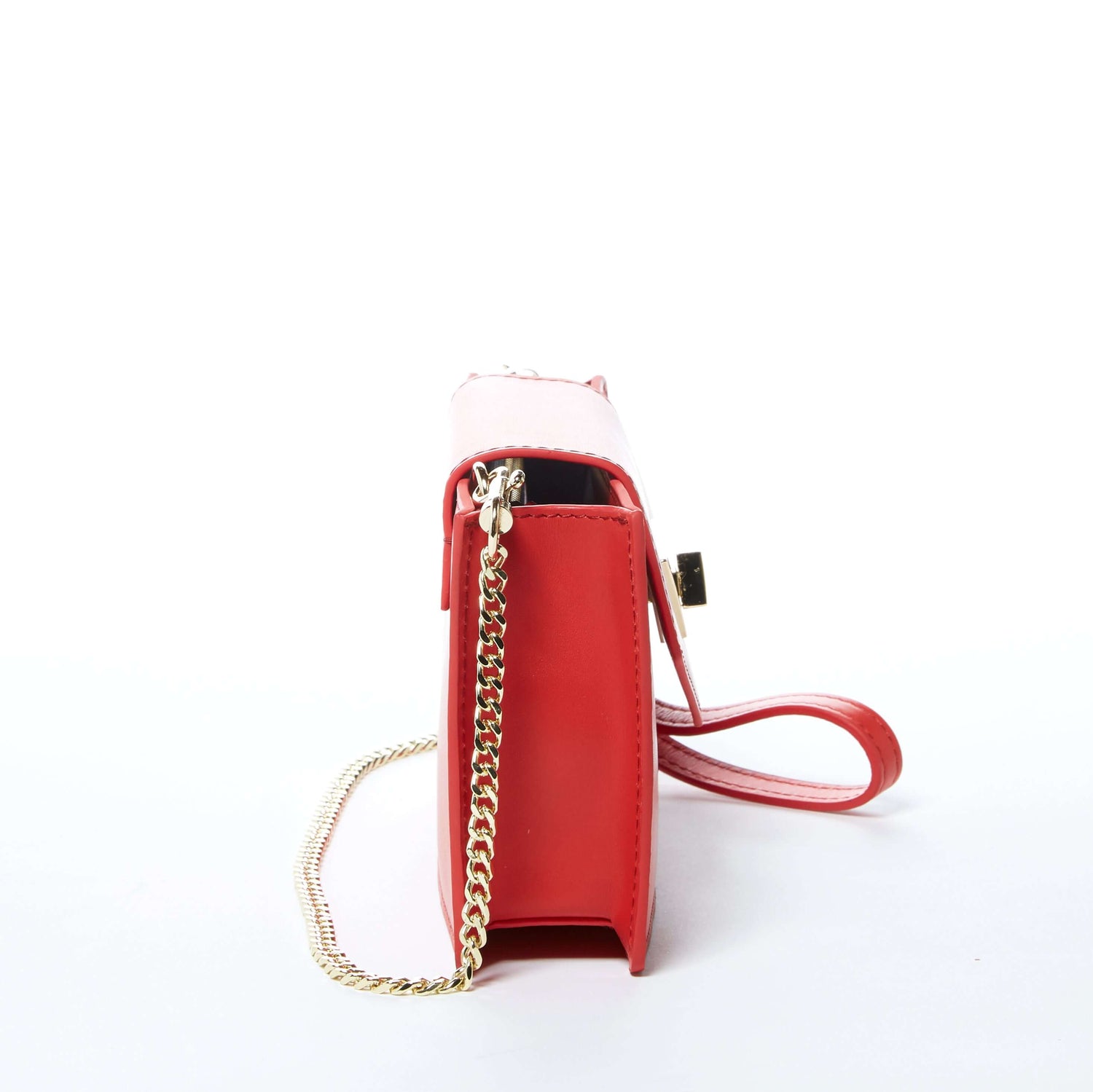 Mini Crossbody Bag Small Leather Red Purse Wristlet Women&