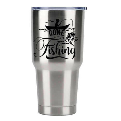 Gone Fishing 30oz Insulated Vacuum Sealed Tumbler.