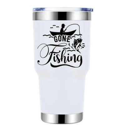 Gone Fishing 30oz Insulated Vacuum Sealed Tumbler.