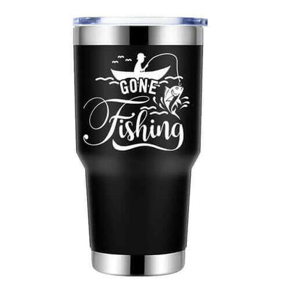 Gone Fishing 30oz Insulated Vacuum Sealed Tumbler.