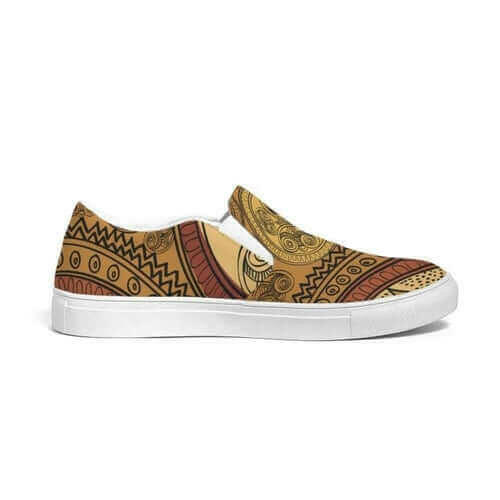 brown paisley slip-on sneakers