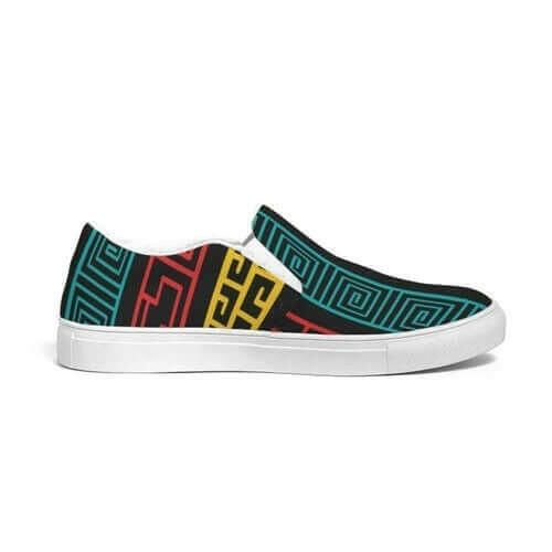 multicolor canvas slip-on sneakers